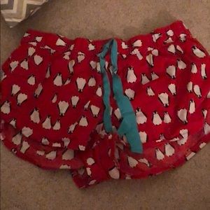 Red penguin sleep pants